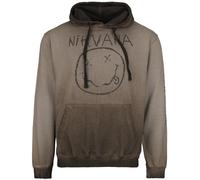 Nirvana Smiley Logo Kapuzenpullover braun in S