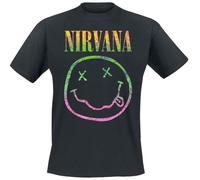 Nirvana T Shirt Sorbet Ray Smile Band Logo Nue offiziell Herren Schwarz S