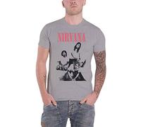 Nirvana T Shirt Bathroom Photo Band Logo Neu Offiziell Herren Grau Größe L
