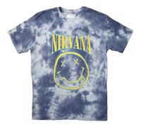 Nirvana T-Shirt Happy Face Blue Stroke – 60% Baumwolle, 40% Polyester – Blau M