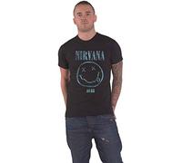 Nirvana T-Shirt Dumb Smile Face – Neu, Offizielles Band-Logo, Unisex, Schwarz, Größe L