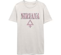 Nirvana T Shirt Femme Band Logo Nue offiziell Damen Skinny Fit Sand XL
