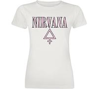 Nirvana T Shirt Femme Band Logo Nue offiziell Damen Skinny Fit Weiß XXL