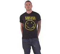 Nirvana T-Shirt Flower Sniffin Band Logo Nevermind – offiziell Herren Schwarz XXXL
