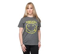 Nirvana T Shirt Gelb Smile Band Logo Nue offiziell Unisex Brindle XXL