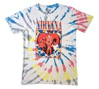 Nirvana T Shirt Heart Band Logo Nue offiziell Unisex Weiß Dye Wash S
