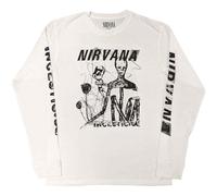 Nirvana T Shirt Incesticide Band Logo Nue offiziell Unisex Weiß Long Sleeve XXL