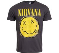Nirvana T-Shirt mit Worn Out Smiley Print in grau M