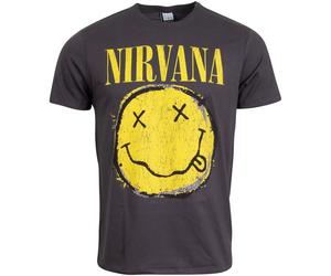 Nirvana T-Shirt mit Worn Out Smiley Print in grau M