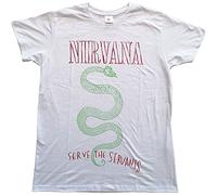 Nirvana T Shirt Serve The Servants Band Logo Nue offiziell Weiß XL