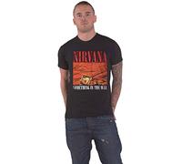 Nirvana T Shirt Something In The Way Band Logo Nue offiziell Herren Schwarz