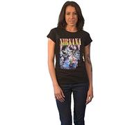 Nirvana T Shirt Unplugged Photo Band Logo Nue offiziell Damen Boyfriend Fit S