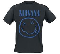 Nirvana Blue Smiley Herren-T-Shirt - schwarz - Offizielles Merchandise XL