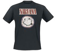 Nirvana T-Shirt – Distressed-Logo – Unisex – Schwarz – XL