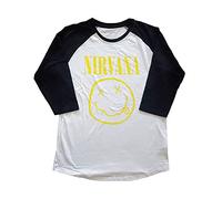 Nirvana - T-Shirt # Xl Unisex Black,White # Yellow Smiley
