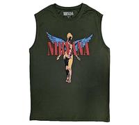 Nirvana Tank Top Muscle T Shirt Angelic Band Logo Nue offiziell Unisex Grün XL