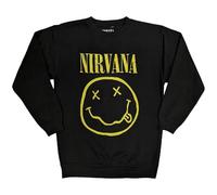 Nirvana Unisex Erwachsene Smiley Happy Face Sweatshirt (XS) (Schwarz), Schwarz , XS