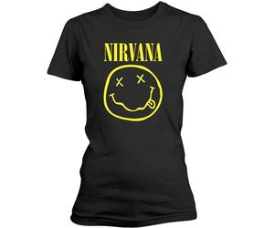 Nirvana Yellow Happy Face Black 2XL Damen T-Shirt