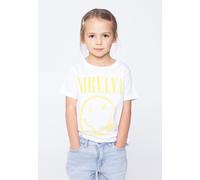 Nirvana - Yellow Happy Face Kids White - T-Shirt - Weiß - 11-12 Years - 100% Baumwolle Weiß 11-12 Years
