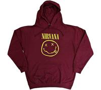 Nirvana Yellow Happy Face Maroon Red M Hoodie