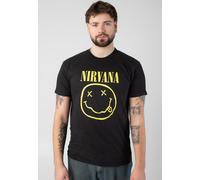 Nirvana Smiley Logo Frauen T-Shirt schwarz M 100% Baumwolle Band-Merch, Bands