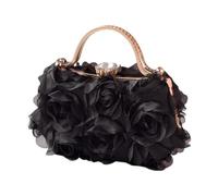 Nishiyuenyi Blumen Geldbeutel für Karten Und Schlüssel Hochzeit Frau, Schwarz