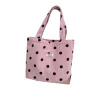 Nishiyuenyi Damen Handtasche Cord Shopper Mini Tragetasche Freizeitbeutel Reißfestes Cordmaterial mit Viel Stauraum für Büro Shopping Reisen, Rosa