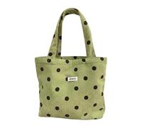 Nishiyuenyi Damen Handtasche Cord Shopper Mini Tragetasche Freizeitbeutel Reißfestes Cordmaterial mit Viel Stauraum für Büro Shopping Reisen, GrÜn