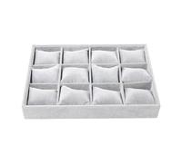 Nishiyuenyi Uhren- und Schmuckablage mit 12 Fächern für Armbänder und Halsketten, Grau