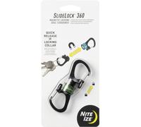 NiteIze SlideLock 360° Doppelkarabiner mit Magnetverschluss, Schließring zum Trennen von Schlüsseln, Olivgrün, Oliv