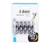 Nite IZE S-Biner MicroLock Edelstahl - Langlebiger Schlüsselhalter Karabiner Clip - S-Biner mit Verriegelungstoren - Langlebige & Starke Mini-Karabiner für Schlüsselanhänger-Zubehör - Schwarz (5
