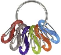 NITE Ize Schlüsselring mit Karabiner NI-KRG2-11-R3 S-Biner Rot, Schwarz, Lila, Grün, Orange, Blau