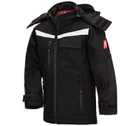 Nitras MOTION TEX KIDS 7180 Kinder-Softshelljacke - Regenjacke mit Kapuze - wind- & wasserabweisend - Schwarz - 134/140