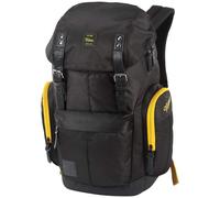 Daypacker Alltagsrucksack im Retro Look mit Gepolstertem Laptopfach, Schulrucksack, Wanderrucksack oder Streetpack, 32 L, Golden Black