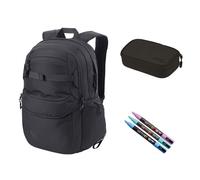 Freizeitrucksack NITRO "Future Hero", Gr. B/H/T: 38cm x 51cm x 23cm, schwarz (true schwarz), Polyester, casual, Rucksäcke, Schulrucksack Freizeitrucksack Laptoprucksack Mäppchen (50972408-0) true schw