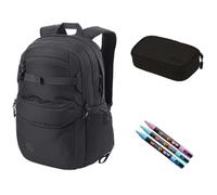 Freizeitrucksack NITRO "Future Hero", Gr. B/H/T: 38cm x 51cm x 23cm, schwarz (true schwarz), Polyester, casual, Rucksäcke, Schulrucksack Freizeitrucksack Laptoprucksack Mäppchen (50972408-0) true schw