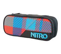 Nitro Pencil Case, Federmäppchen, Schlampermäppchen, Faulenzer Box, Federmappe, Stifte Etui, Plaid Red-Blue