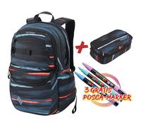 Freizeitrucksack NITRO "Future Hero", Kinder, Gr. B/H/T: 38cm x 51cm x 23cm, schwarz (acid dawn), Polyester, Rucksäcke Freizeitrucksack, Schulrucksack Freizeitrucksack Laptoprucksack Mäppchen (2665794