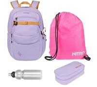 NITRO Schulrucksack 4 Teile Set Box Beutel Future Hero Lavender 0937 rtmf