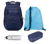 NITRO Schulrucksack 4 Teile Set Box Beutel Future Hero Night Sky 1986 rtmf | Schulrucksack Jungen Mädchen Schultasche Schulmappe Rucksack Box Sportbeutel Trinkflasche Laptopfach