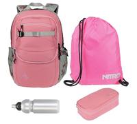 NITRO Schulrucksack 4 Teile Set Box Beutel Future Hero Woodrose 1997 rtmf