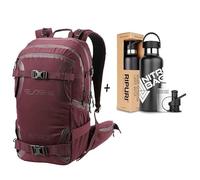 Nitro, SLASH 25 pro SET mit Ripuri 600 ml Flasche & Filter, Snowboardrucksack, Tourenrucksack, 25 L, WINE