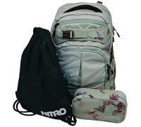 Nitro Superhero, Schulrucksackset, Rucksack, Backpack, abnehmbarer Hüftgurt, robuste Bodenplatte, Thermotasche, Laptopfach, Turnbeutel & Pencil Case XL,Death Flower