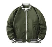 NITRY Jacke Herren Casual Sport Einfarbig Langarm Jacke Herren Komfortabel Warm Outdoorjacke Herren Jugend Mode Trend Bomberjacken Herren M-Army Green L