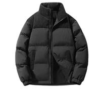 NITRY Langarm Jacke Herren Verdicken Komfortabel Warm Baumwolle Jacke Herren Leichte Mode Casual Kältejacke Herren Klassisch Trend All-Match Outdoorjacke Herren H-Black M