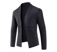 NITRY Strickjacke Herren Casual Atmungsaktiv Komfortabel Knit Sweater Herren Temperament Mode Sweater Jacke Herren Draussen Warm Klassisch Gestrickte Jacke Herren I-Grey L