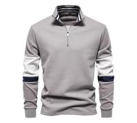 NITRY Sweatshirt Herren Casual Mode Sport Pulloversweatshirt Slim Fit Trend Komfortabel Pullover Jugend Klassisch All-Match Langärmeligessweatshirt B-Grey XL