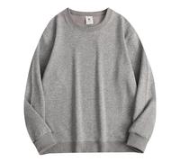 NITRY Sweatshirt Herren Jugend Klassisch Trend Sweatshirt Herren Casual Mode Sport Langärmeliges Sweatshirt Herren Täglicher Verschleiß All-Match Pullover Herren Q-Light Grey2 L
