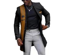 NITRY Übergangsjacke Herren Mittlere Länge Mode Casual Langarm Jacke Herren Regular Fit Persönlichkeit Trend Outdoorjacke Herren Urban Jugend Temperament Vintage Jacke Männer X-24 S