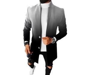 NITRY Übergangsjacke Herren Mittlere Länge Mode Casual Langarm Jacke Herren Regular Fit Persönlichkeit Trend Outdoorjacke Herren Urban Jugend Temperament Vintage Jacke Männer Q-17 5XL